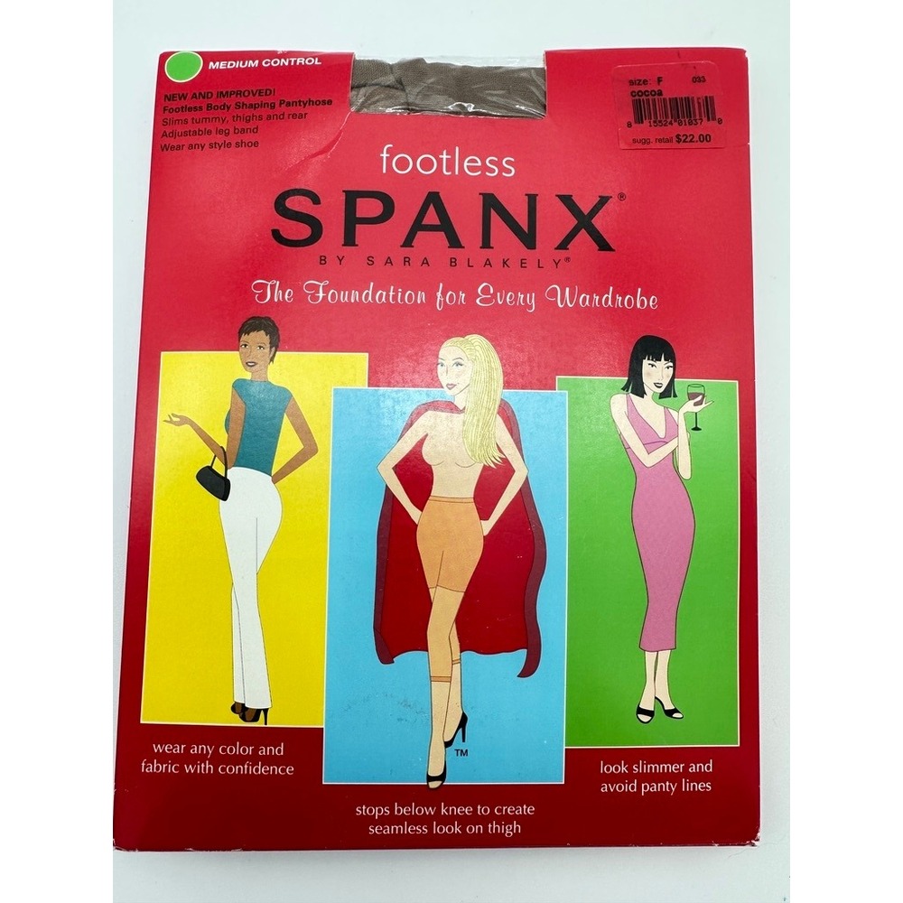 Spanx Footless Body Shaping Pantyhose Women Size F Cocoa Medium Control 033